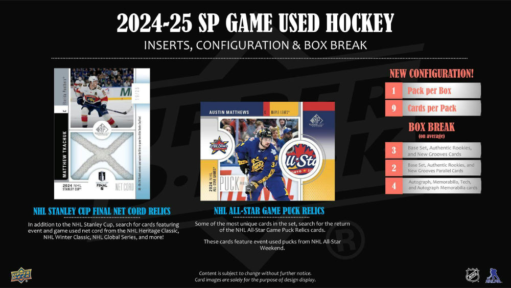 2024-25 Upper Deck NHL SP Game-Used Hobby - Sports Cards Europe