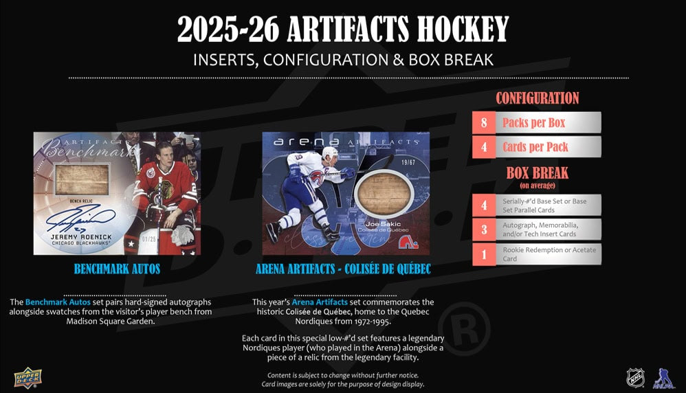 2025-26 Upper Deck NHL Artifacts Hobby - Sports Cards Europe