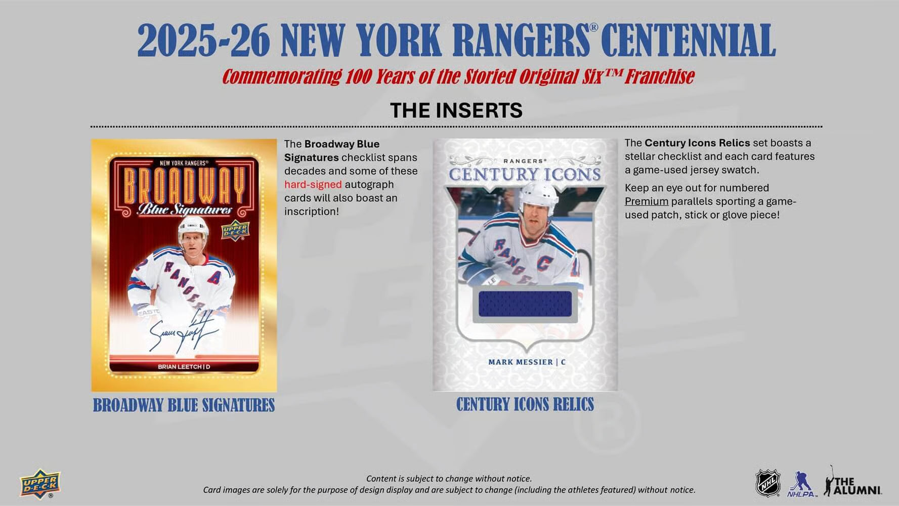 2025-26 Upper Deck NHL New York Rangers Centennial Hobby - Sports Cards Europe