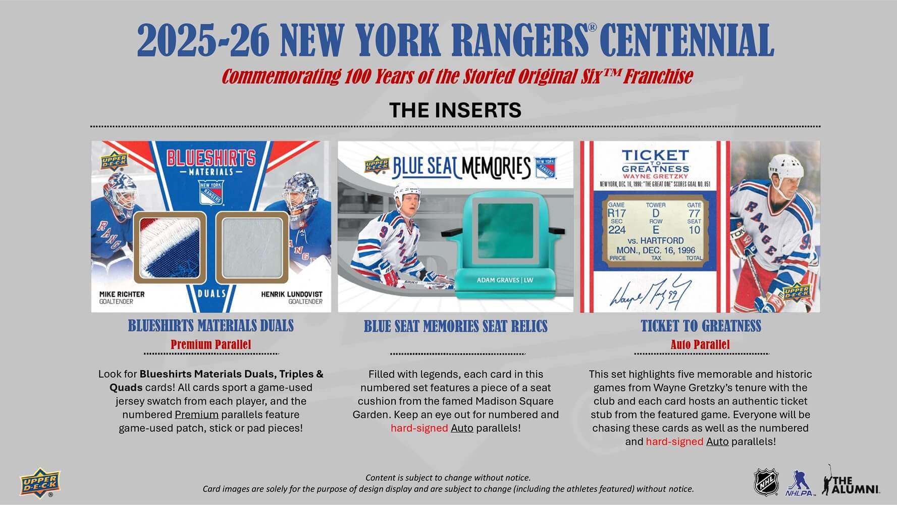 2025-26 Upper Deck NHL New York Rangers Centennial Hobby - Sports Cards Europe