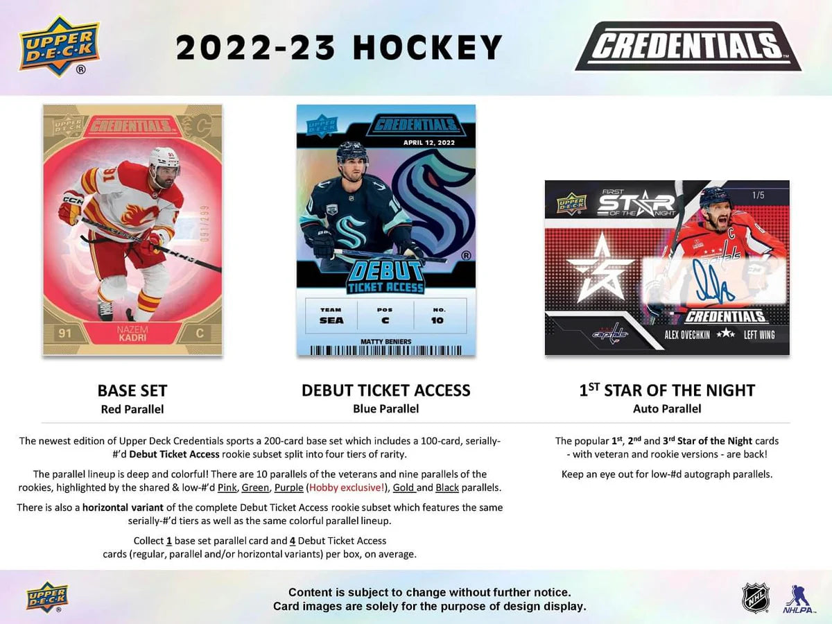 2022-23 Upper Deck NHL Credentials Hobby - Sports Cards Europe