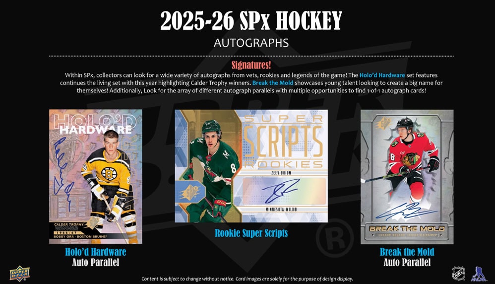 2025-26 Upper Deck NHL SPx Hobby