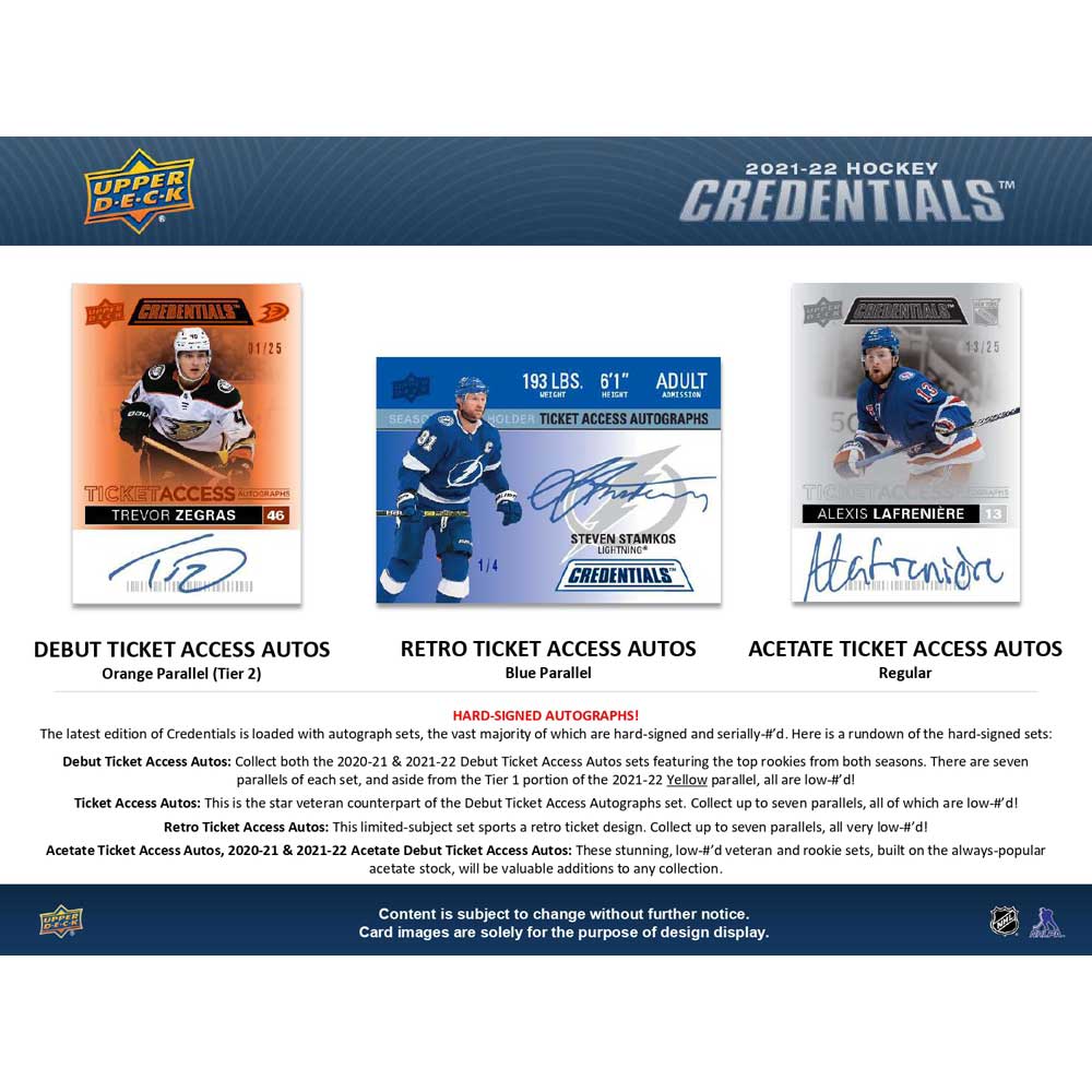 2021-22 Upper Deck NHL Credentials Hobby - Sports Cards Europe