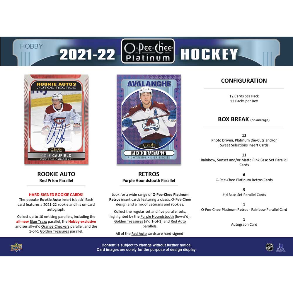 2021-22 Upper Deck NHL O-Pee-Chee Platinum Hobby - Sports Cards Europe