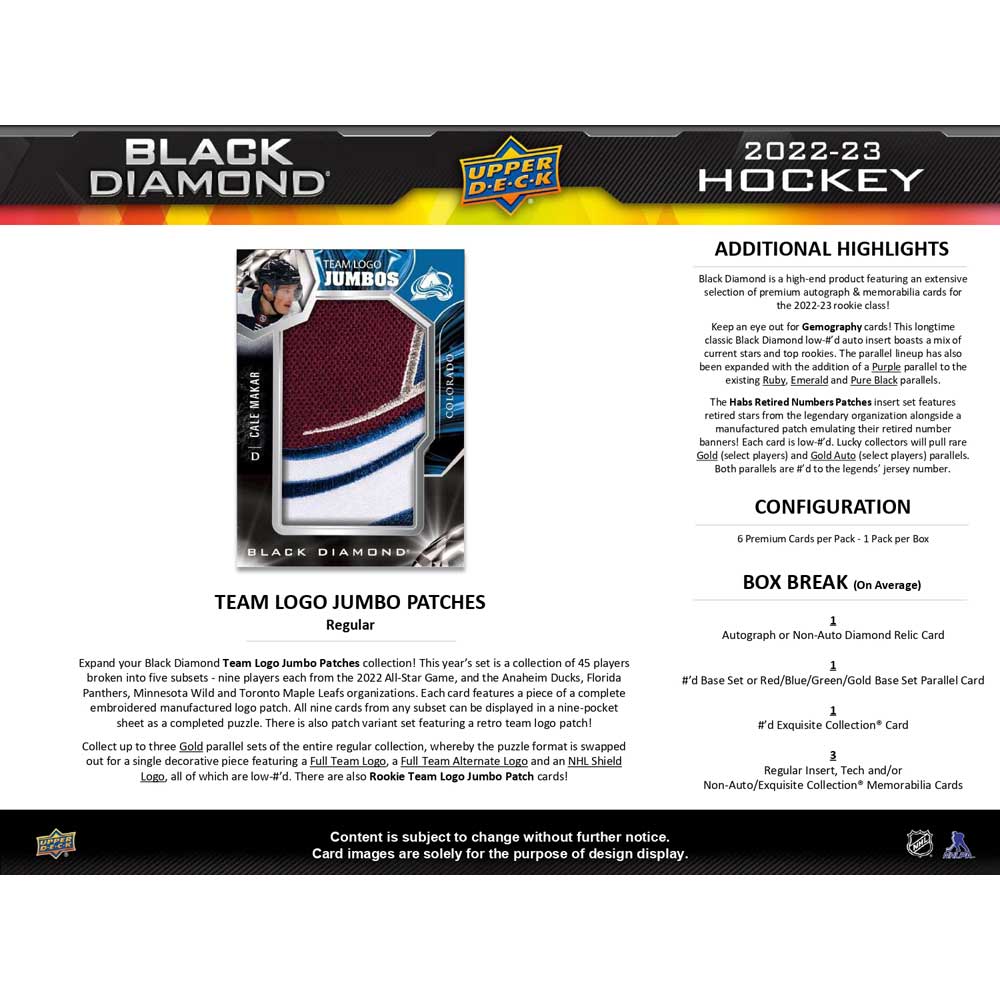 2022-23 Upper Deck NHL Black Diamond Hobby - Sports Cards Europe