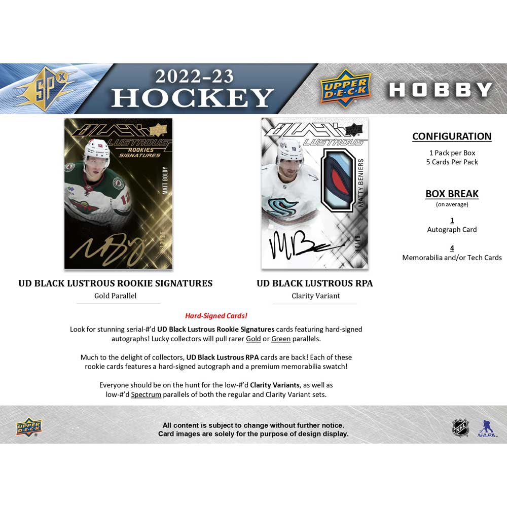 2022-23 Upper Deck NHL SPx Hobby - Sports Cards Europe