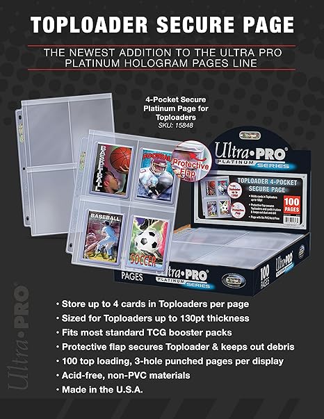 Ultra Pro Platinum Page 4-Pocket Secure for Toploaders - Sports Cards Europe