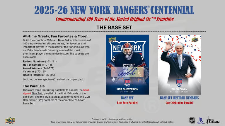 2025-26 Upper Deck NHL New York Rangers Centennial Hobby - Sports Cards Europe