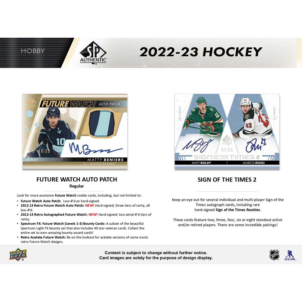 2022-23 Upper Deck NHL SP Authentic Hobby - Sports Cards Europe