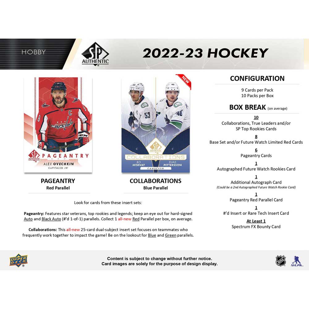 2022-23 Upper Deck NHL SP Authentic Hobby - Sports Cards Europe